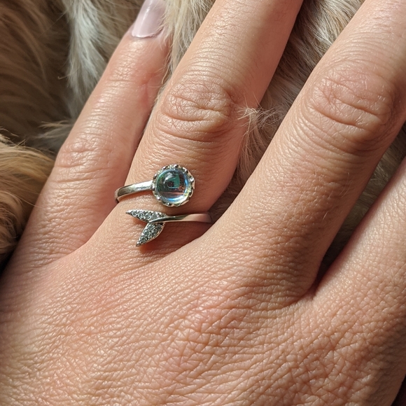 *Tail Moonstone* Adjustable Silver Ring - Picture 3 of 3